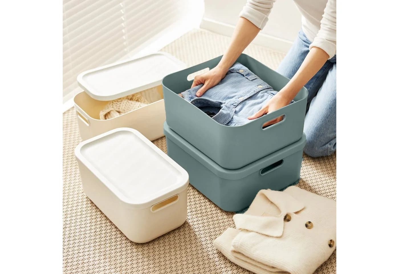 ROTHO Aufbewahrungsbox Albula Light 2er-Set 20l - Bild 3