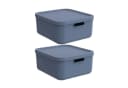 ROTHO Aufbewahrungsbox Albula Light 20l 2er-Set Blau Kunststoff Bild 2