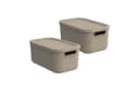 ROTHO Aufbewahrungsbox Albula Light 12l 2er-Set Braun Kunststoff Bild 2