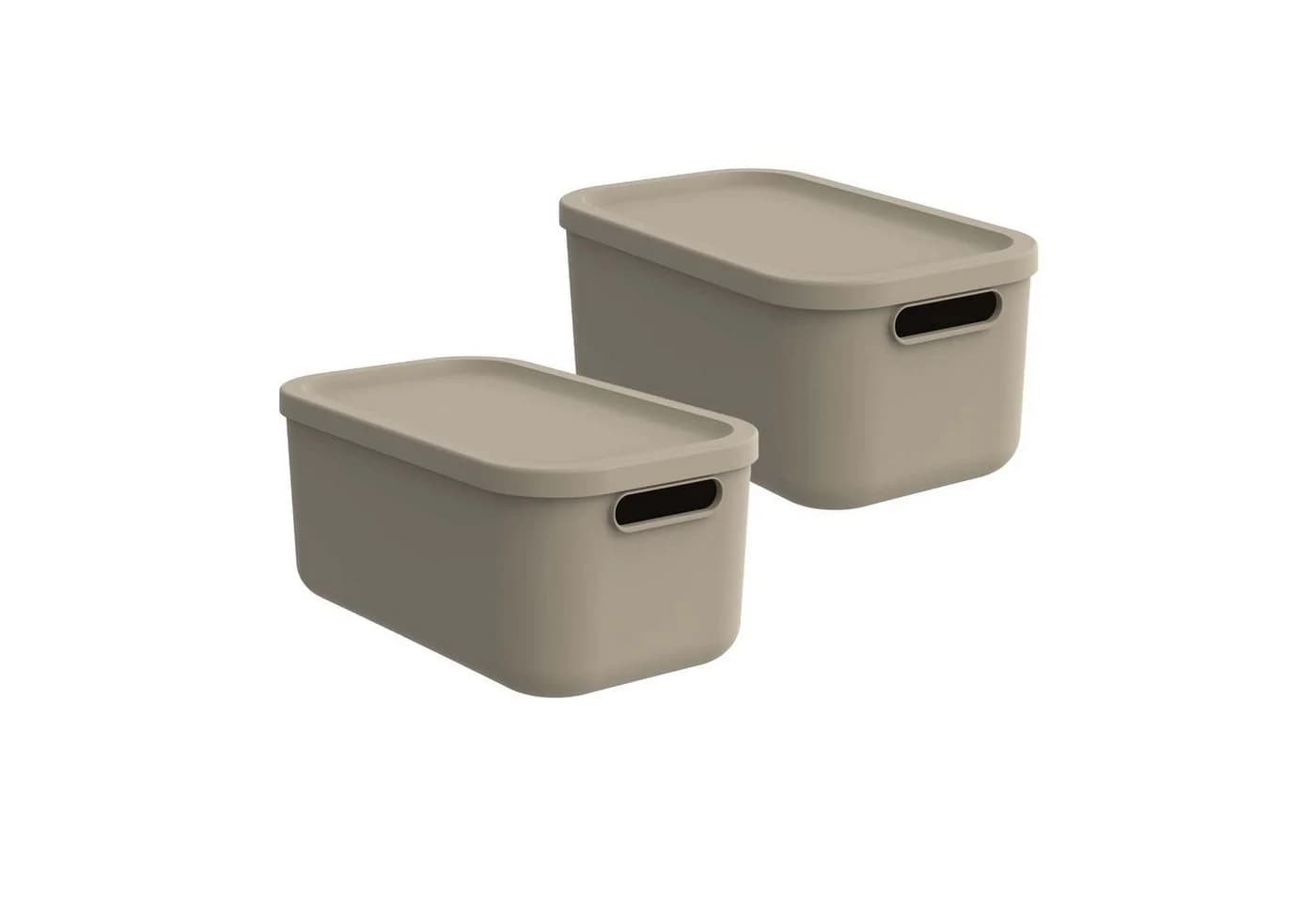 ROTHO Aufbewahrungsbox Albula Light 12l 2er-Set Braun Kunststoff - Bild 2