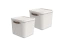 ROTHO Aufbewahrungsbox 2er-Set 40l Weiß Kunststoff Bild 2
