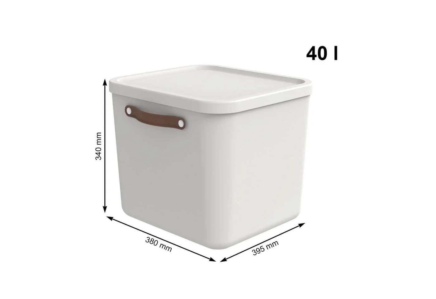 ROTHO Aufbewahrungsbox 2er-Set 40l Weiß Kunststoff - Bild 3