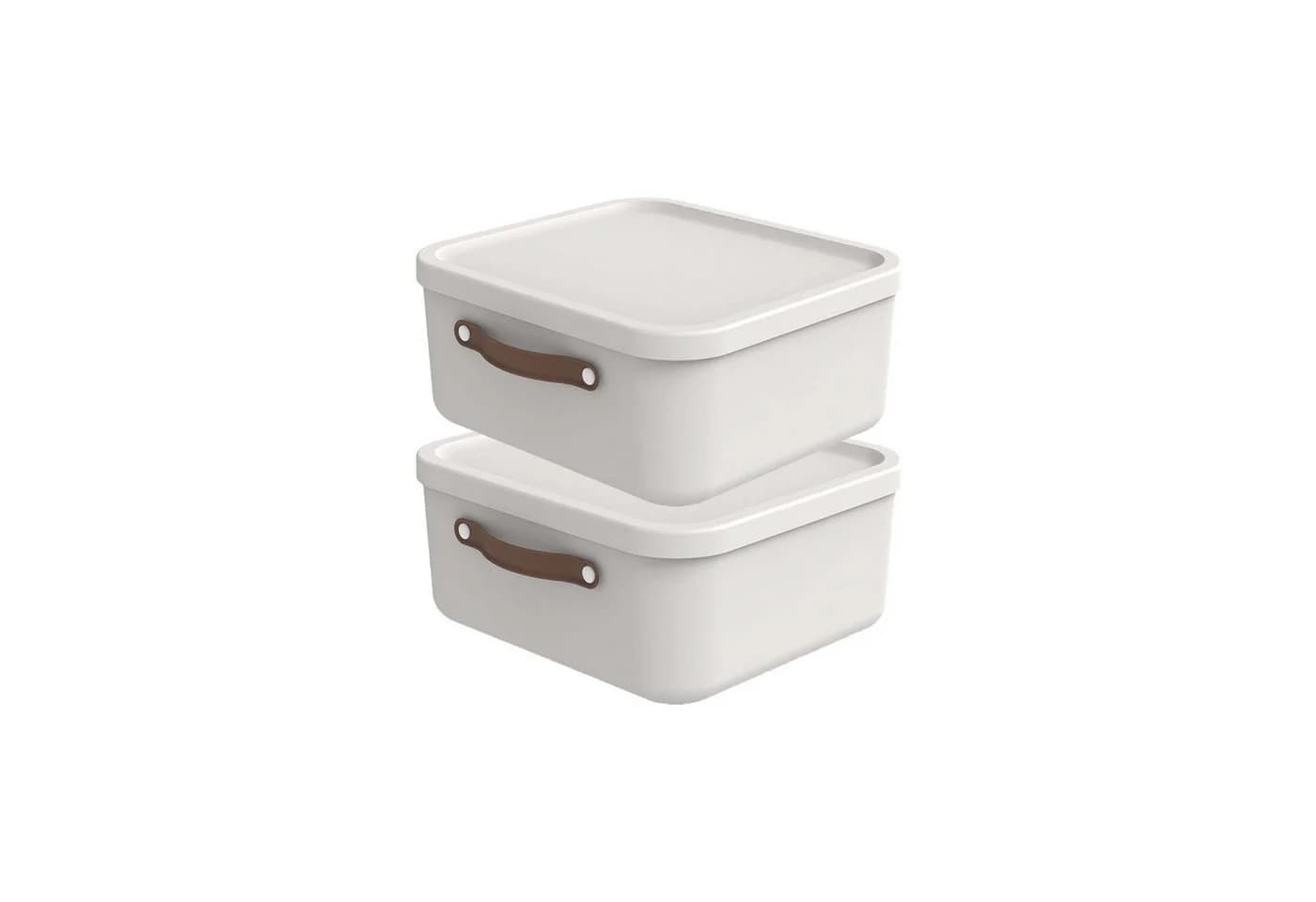 ROTHO Aufbewahrungsbox 2er-Set Maloja 20l Weiß Kunststoff - Bild 2