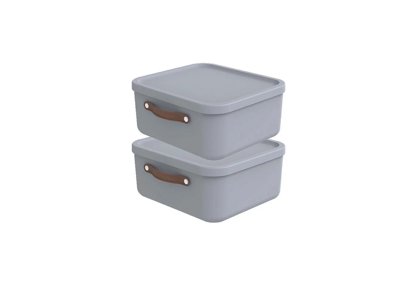 ROTHO Aufbewahrungsbox 2er-Set Maloja 20l Blau mit Deckel - Bild 2