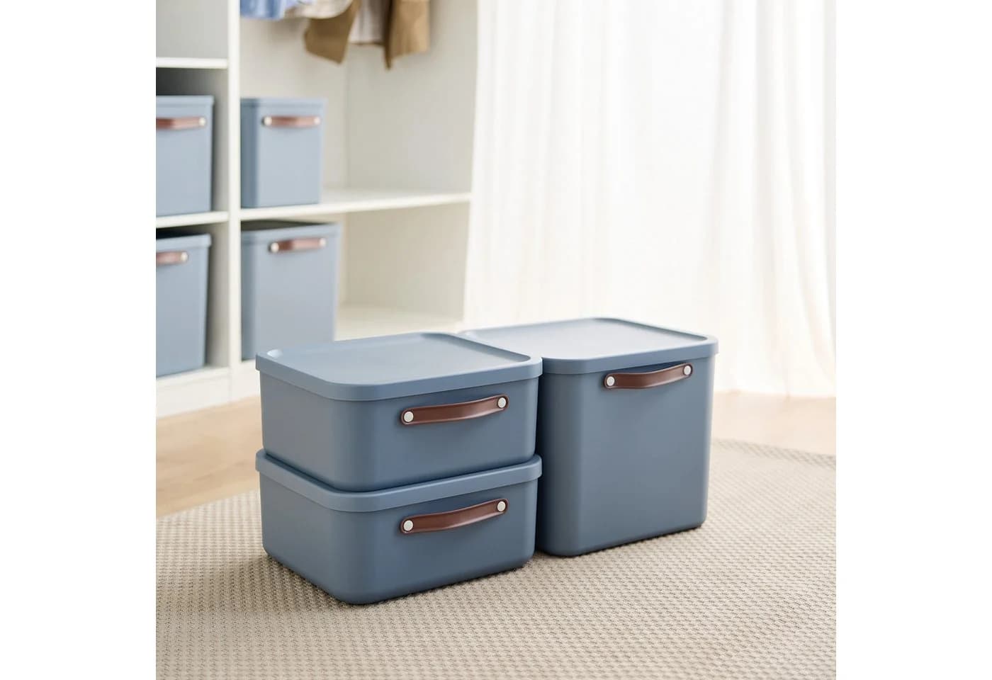 ROTHO Aufbewahrungsbox 2er-Set Maloja 20l Blau mit Deckel - Bild 5