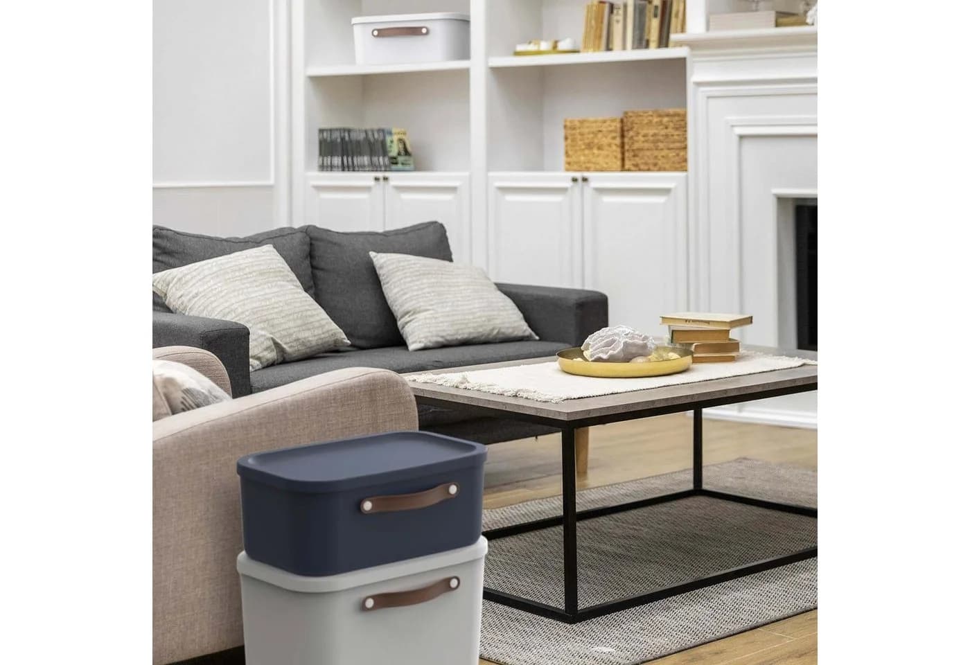 ROTHO Stapelbox 2er-Set Maloja 12l Aufbewahrungsbox Blau