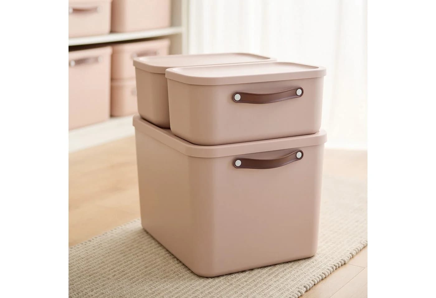 ROTHO Stapelbox 2er-Set Maloja 12l Rosa Aufbewahrungsbox - Bild 4