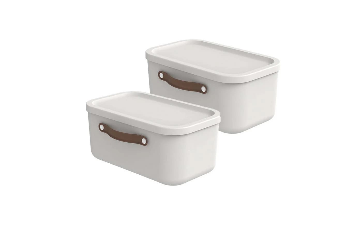 ROTHO Stapelbox 2er-Set Maloja 12l Weiß Kunststoff Aufbewahrungsbox - Bild 2