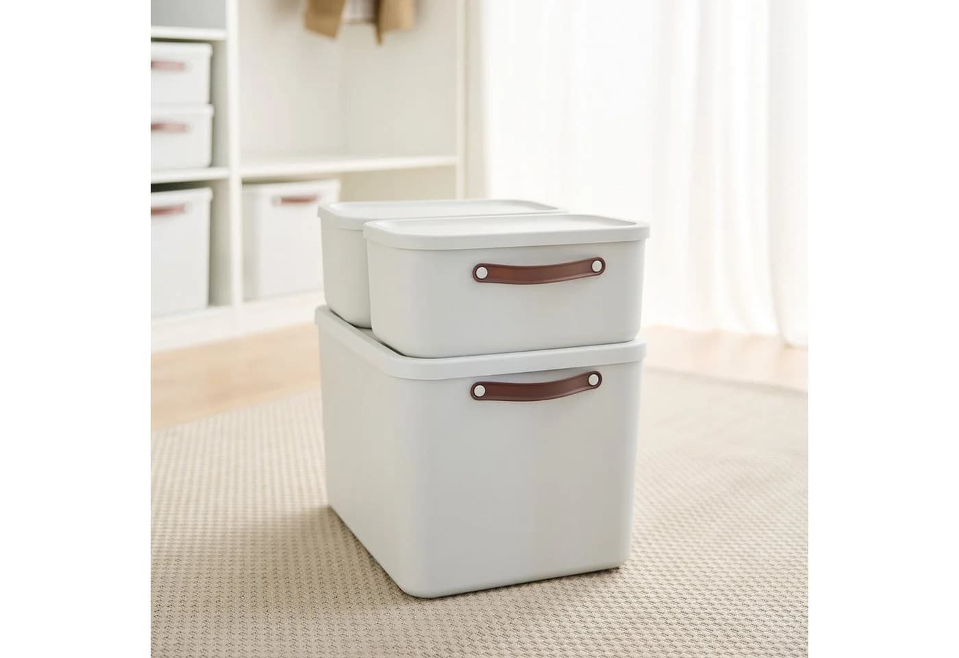 ROTHO Stapelbox 2er-Set Maloja 12l Weiß Kunststoff Aufbewahrungsbox - Bild 4