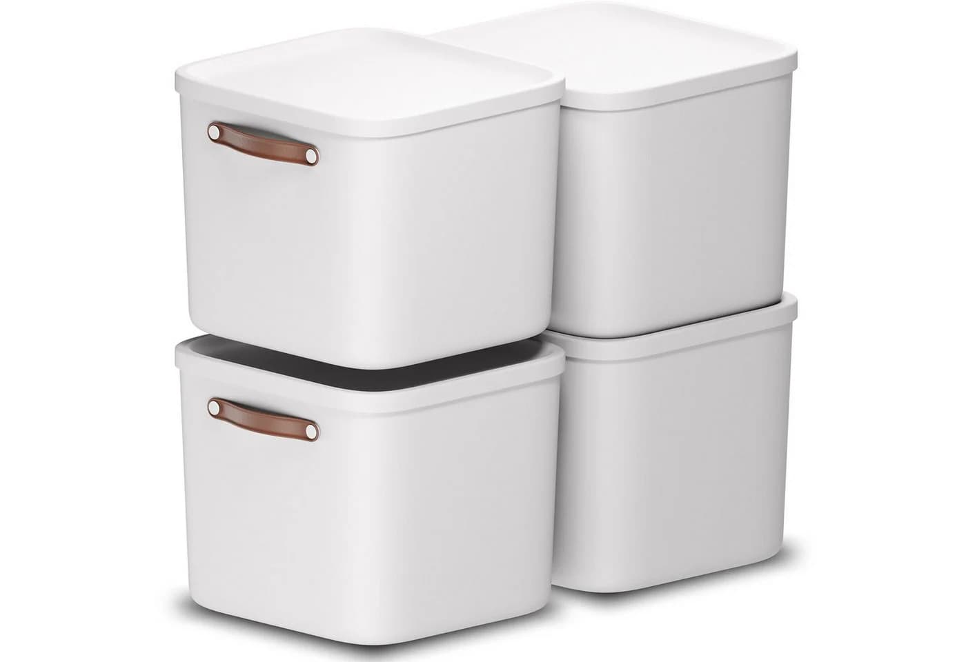 ROTHO Aufbewahrungsbox 4er-Set Maloja 40l Weiß Kunststoff - Bild 2