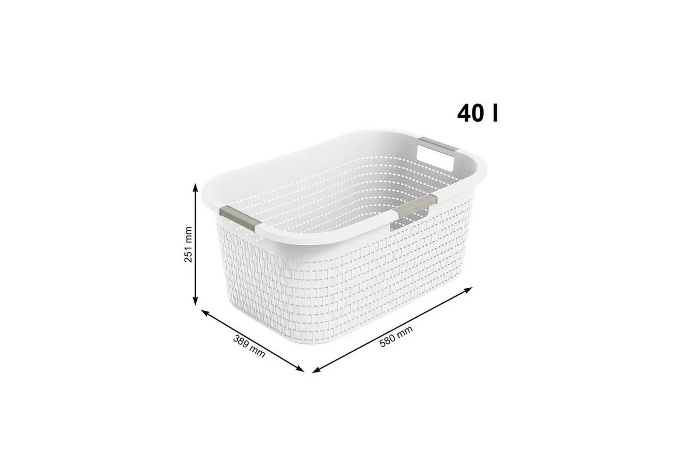 ROTHO Wäschekorb Country Set 2tlg. Weiß Kunststoff Rattan-Optik - Bild 5
