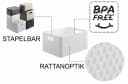 ROTHO Aufbewahrungsbox 3er-Set Country Weiß Rattan-Optik Bild 1