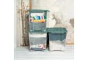 ROTHO Aufbewahrungsbox Evo Safe Keeping 3er-Set 65l Grün mit Deckel und Rädern Bild 1