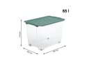 ROTHO Aufbewahrungsbox Evo Safe Keeping 3er-Set 65l Grün mit Deckel und Rädern Bild 3