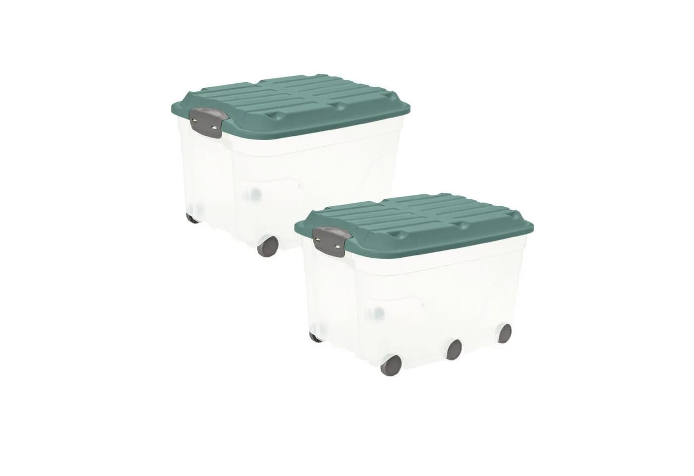 ROTHO Aufbewahrungsbox Roller 6 2er-Set Transparent mit Rollen - Bild 2