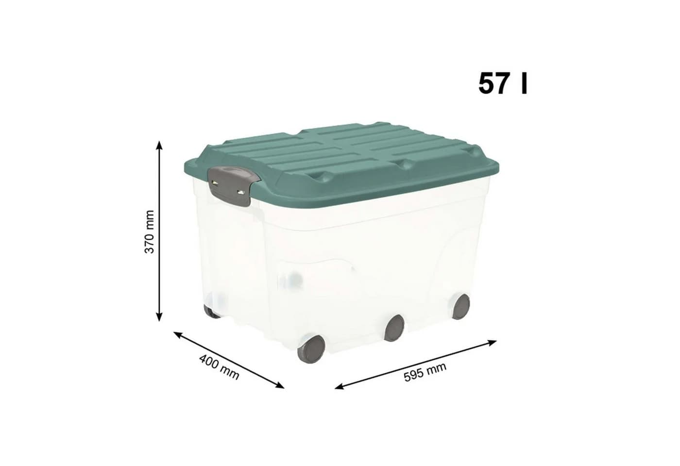 ROTHO Aufbewahrungsbox Roller 6 2er-Set Transparent mit Rollen - Bild 3