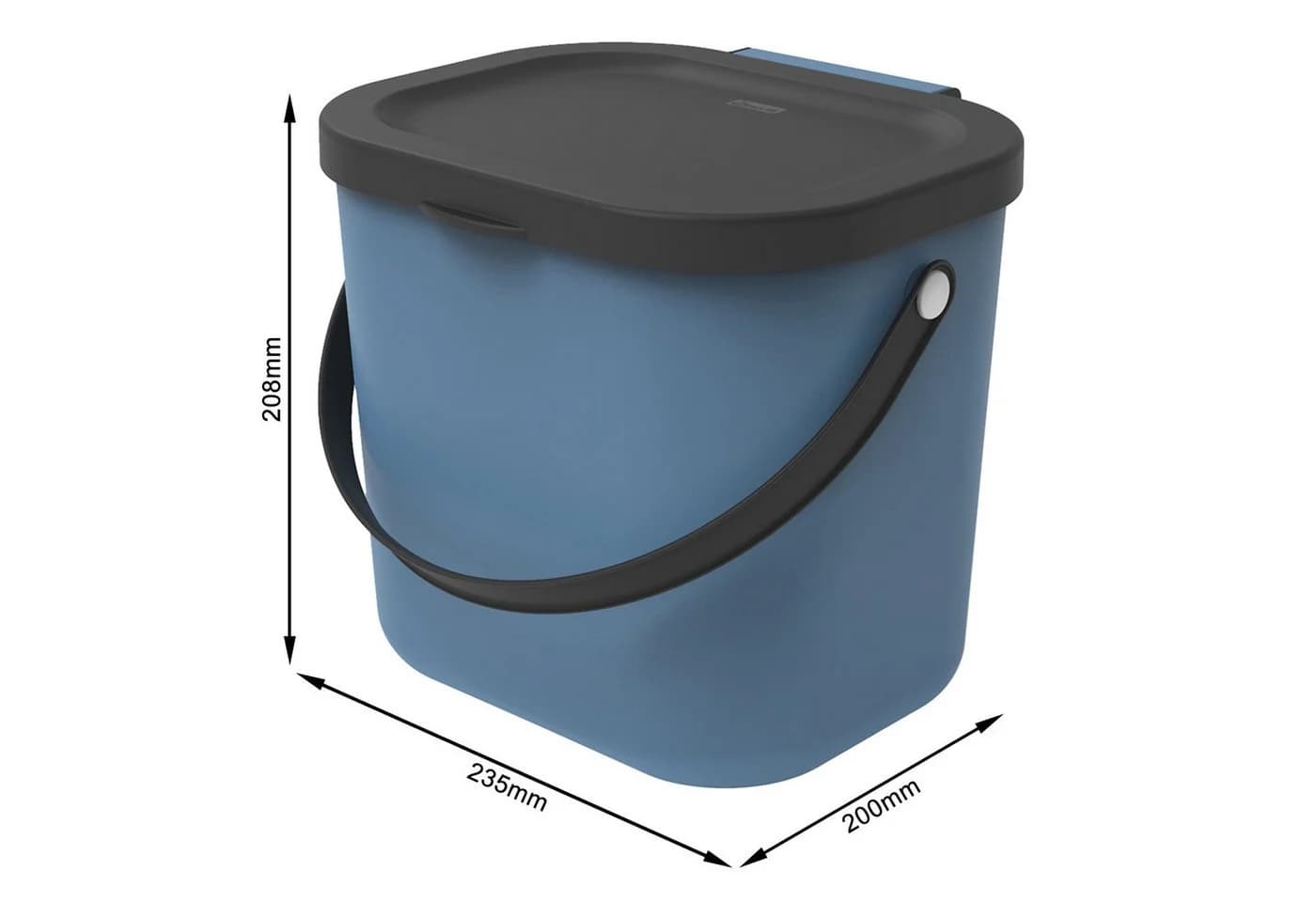 ROTHO Biomülleimer Albula 2er-Set 6l Blau Stapelbar - Bild 5