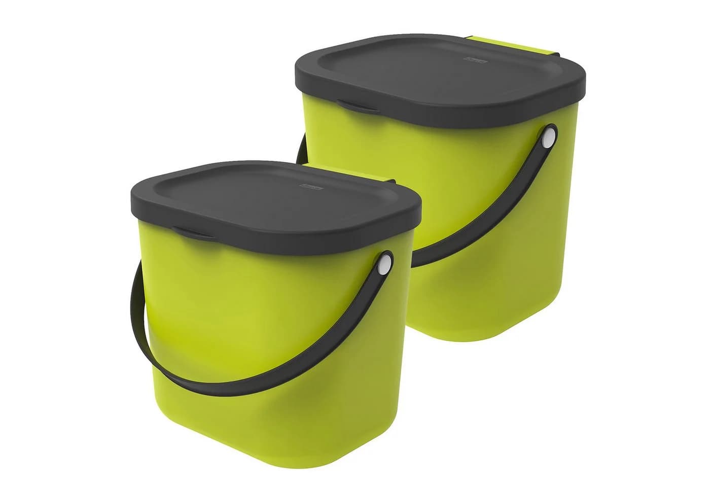 ROTHO Biomülleimer Albula 2er-Set 6l Gelb Stapelbar - Bild 2