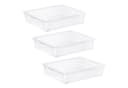 ROTHO Aufbewahrungsbox SET 3-tlg. Transparent Stapelbar PP Kunststoff Bild 2