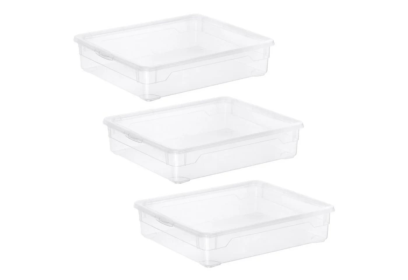 ROTHO Aufbewahrungsbox SET 3-tlg. Transparent Stapelbar PP Kunststoff - Bild 2