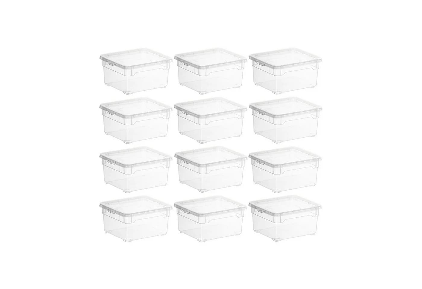 ROTHO Aufbewahrungsbox 12er Set Transparent PP Kunststoff - Bild 2
