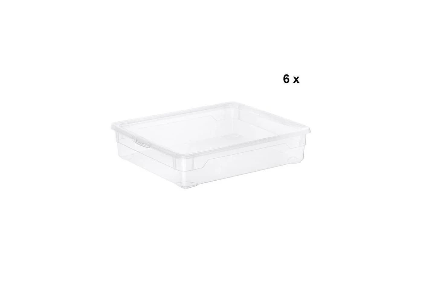 ROTHO Aufbewahrungsbox CLEAR 9l 6er-Set Transparent Stapelbar - Bild 2