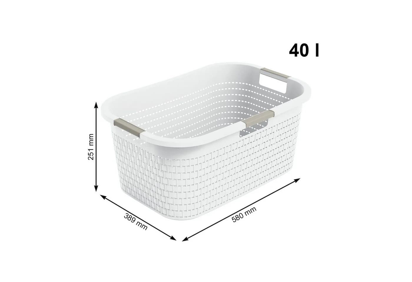 ROTHO Wäschekorb 3er-Set 40L COUNTRY Weiß Kunststoff - Bild 3