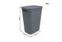 ROTHO Wäschekorb Brisen 50l mit Deckel Grau Kunststoff Bild 3