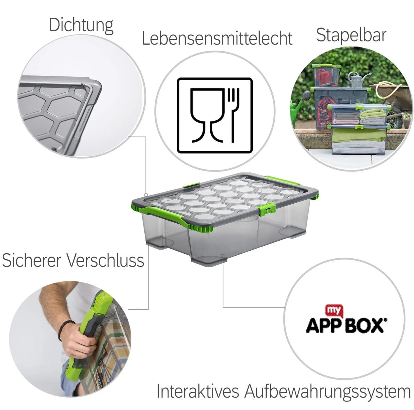 ROTHO Aufbewahrungsbox 3er Set Lagerbox 30l EVO TOTAL PROTECTION - Bild 4