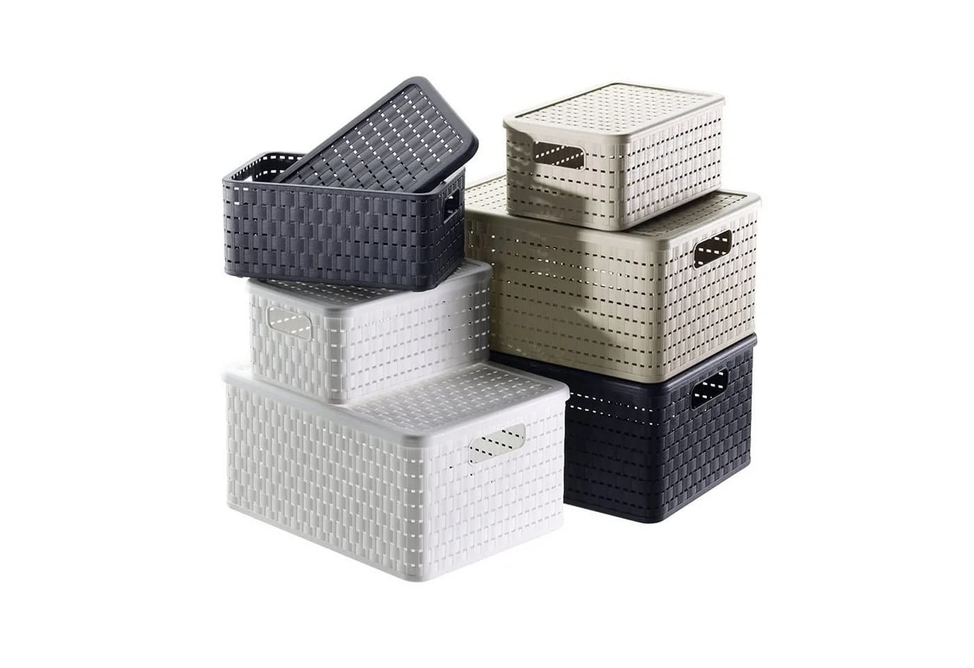 ROTHO Aufbewahrungsbox 3-teilig Rattan-Optik - Bild 5
