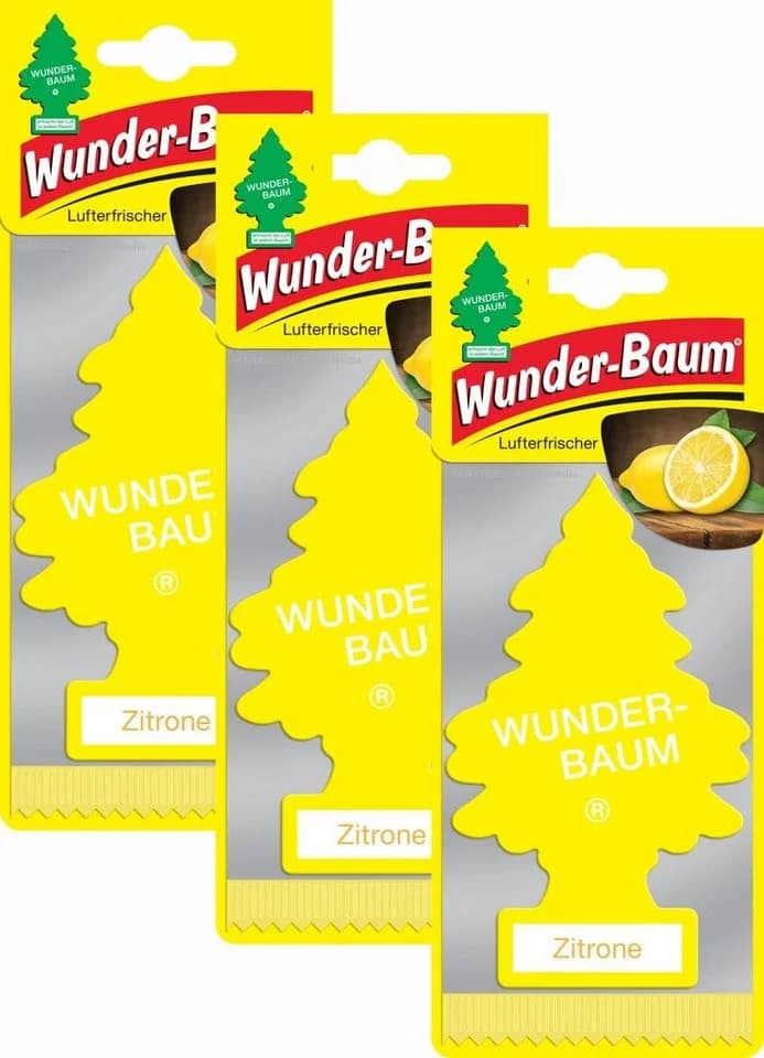 Wunder-Baum Luftreiniger 3er Set Duftbäumchen Zitrone Lufterfrischer - Bild 2