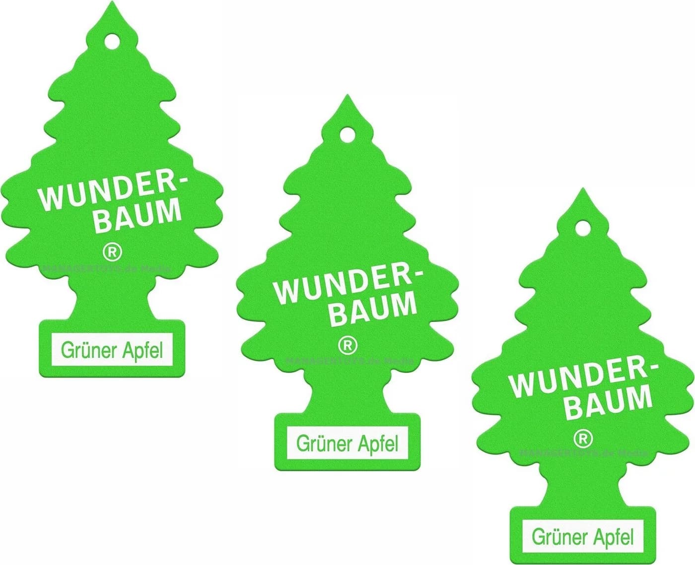 Wunder-Baum Luftreiniger Apfel 3er Set Duftbäumchen Lufterfrischer Grün