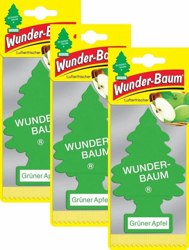 Wunder-Baum Luftreiniger Apfel 3er Set Duftbäumchen Lufterfrischer Grün - Bild 2