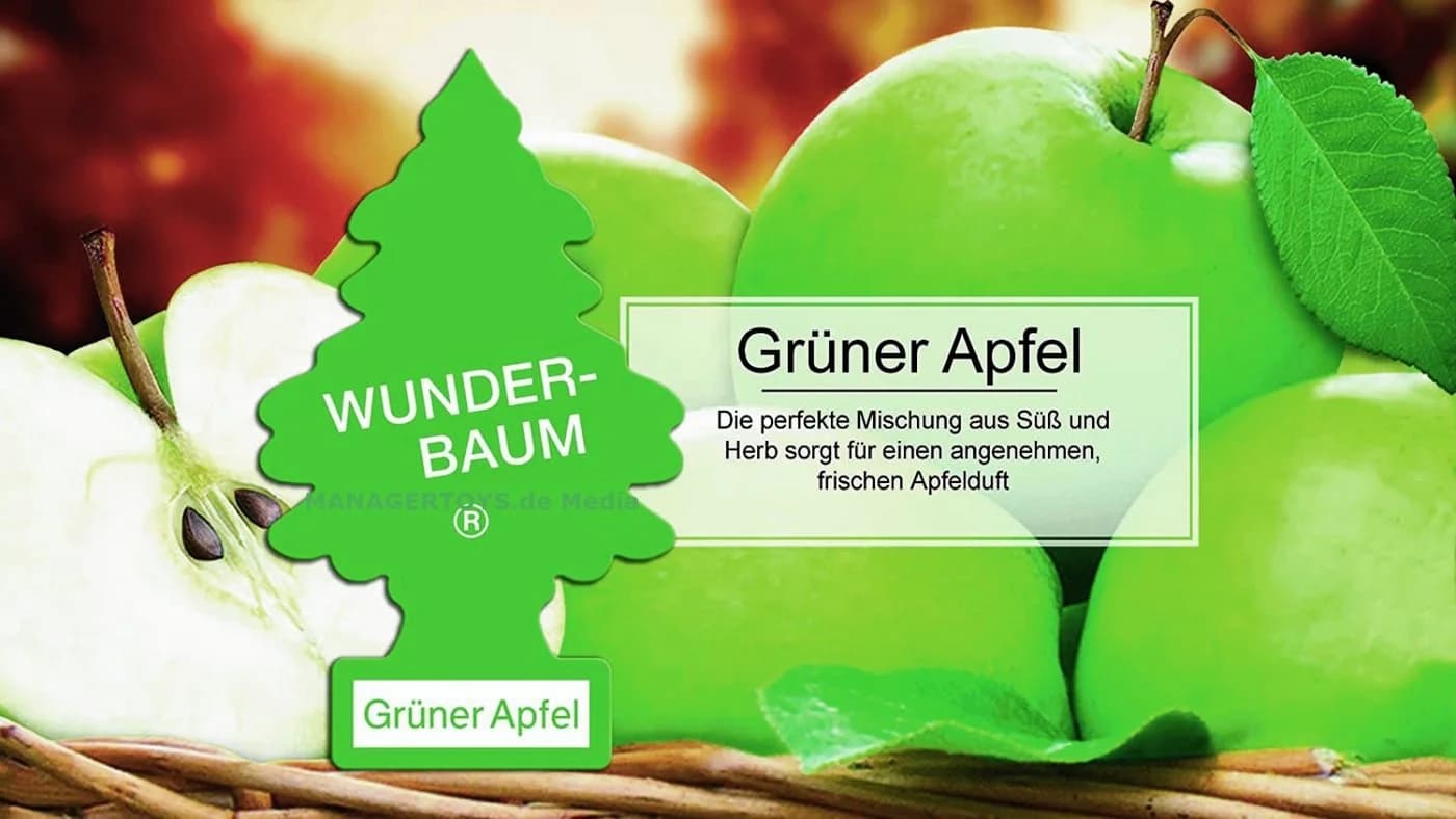 Wunder-Baum Luftreiniger Apfel 3er Set Duftbäumchen Lufterfrischer Grün - Bild 3