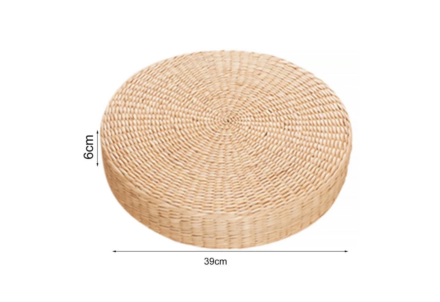 Rutaqian Bodenkissen Tatami 40 cm rund Stroh-Strickmatte - Bild 4