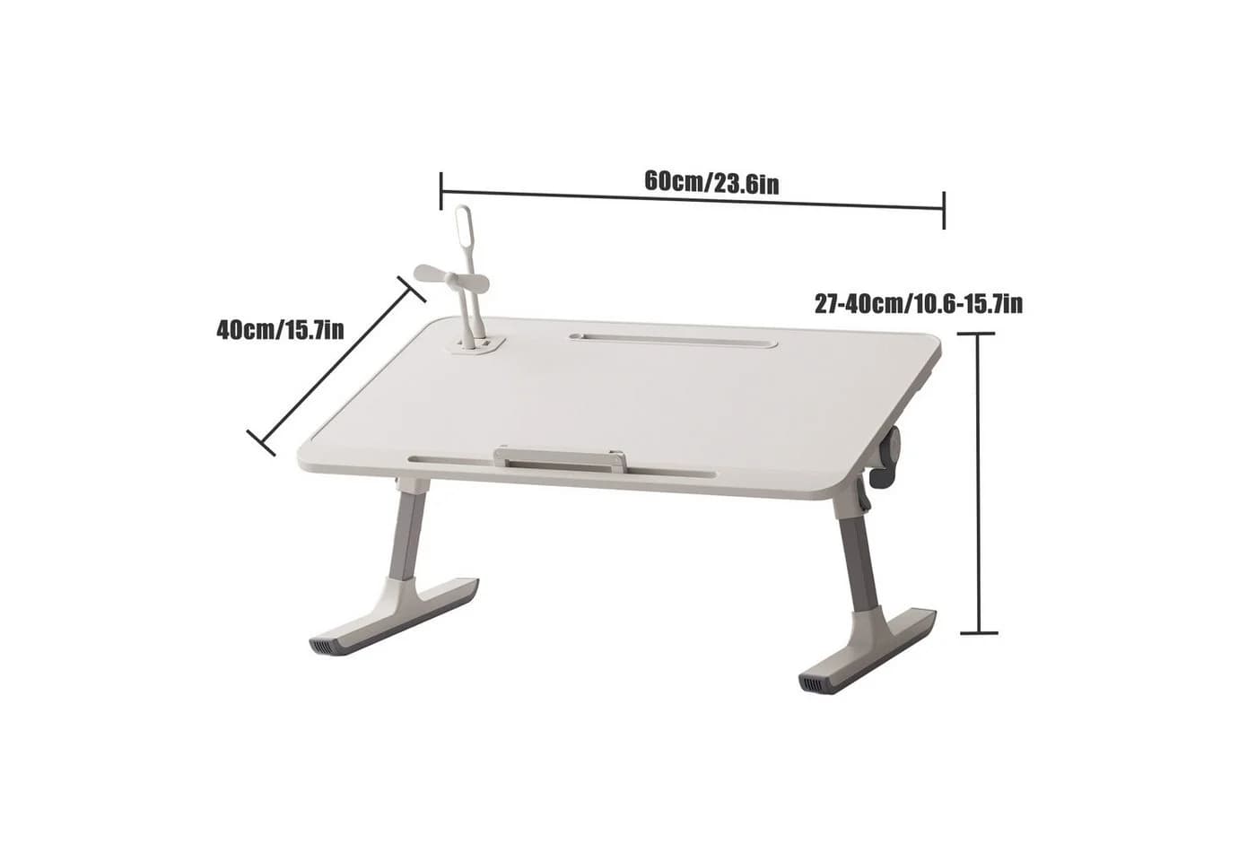 Rutaqian Laptoptisch Weiß Einstellbar Mit USB-Lüfter