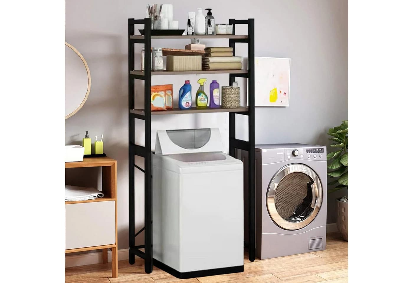 Rutaqian Waschmaschinenregal Badezimmer Platzsparer Aufbewahrungsorganizer - Bild 5