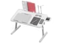 Rutaqian Verstellbarer Laptoptisch mit Lüfter und Schublade Weiß Bild 2