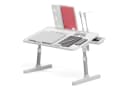 Rutaqian Verstellbarer Laptoptisch mit Lüfter und Schublade Weiß Bild 3