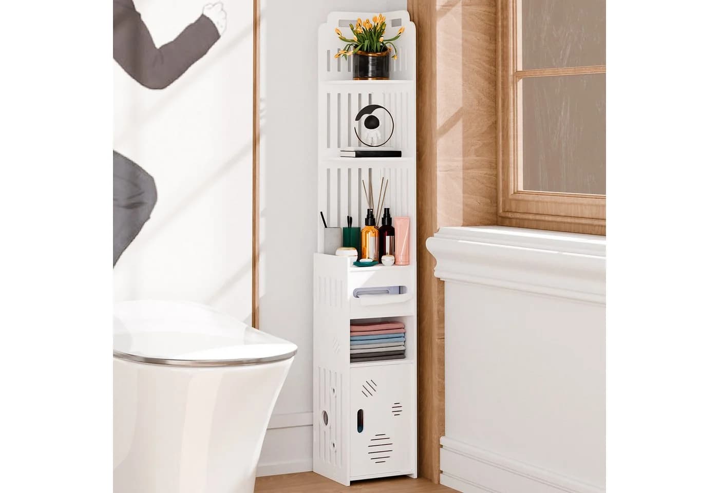 Rutaqian Schmaler Hochschrank für Badezimmer Modern - Bild 4