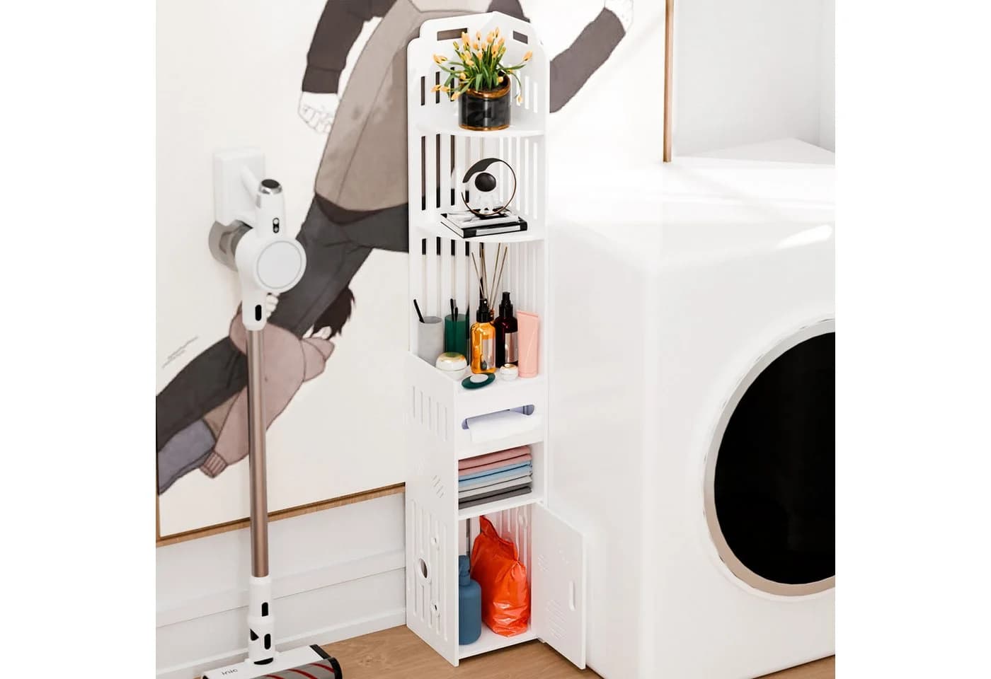Rutaqian Schmaler Hochschrank für Badezimmer Modern - Bild 5
