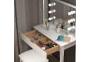 Rutaqian Schminktisch-Set mit LED-Spiegel und Hocker, Weiß Bild 3