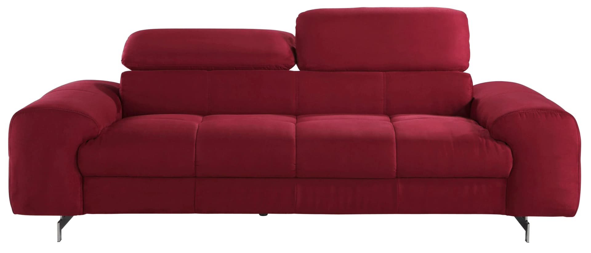 COTTA 3-Sitzer Sofa Chef Rot mit Kopfteilverstellung