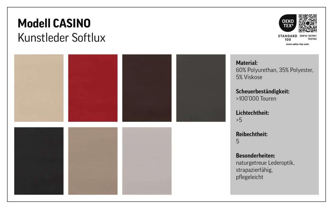 COTTA 2-Sitzer Sofa Casino Schwarz Kunstleder - Bild 5