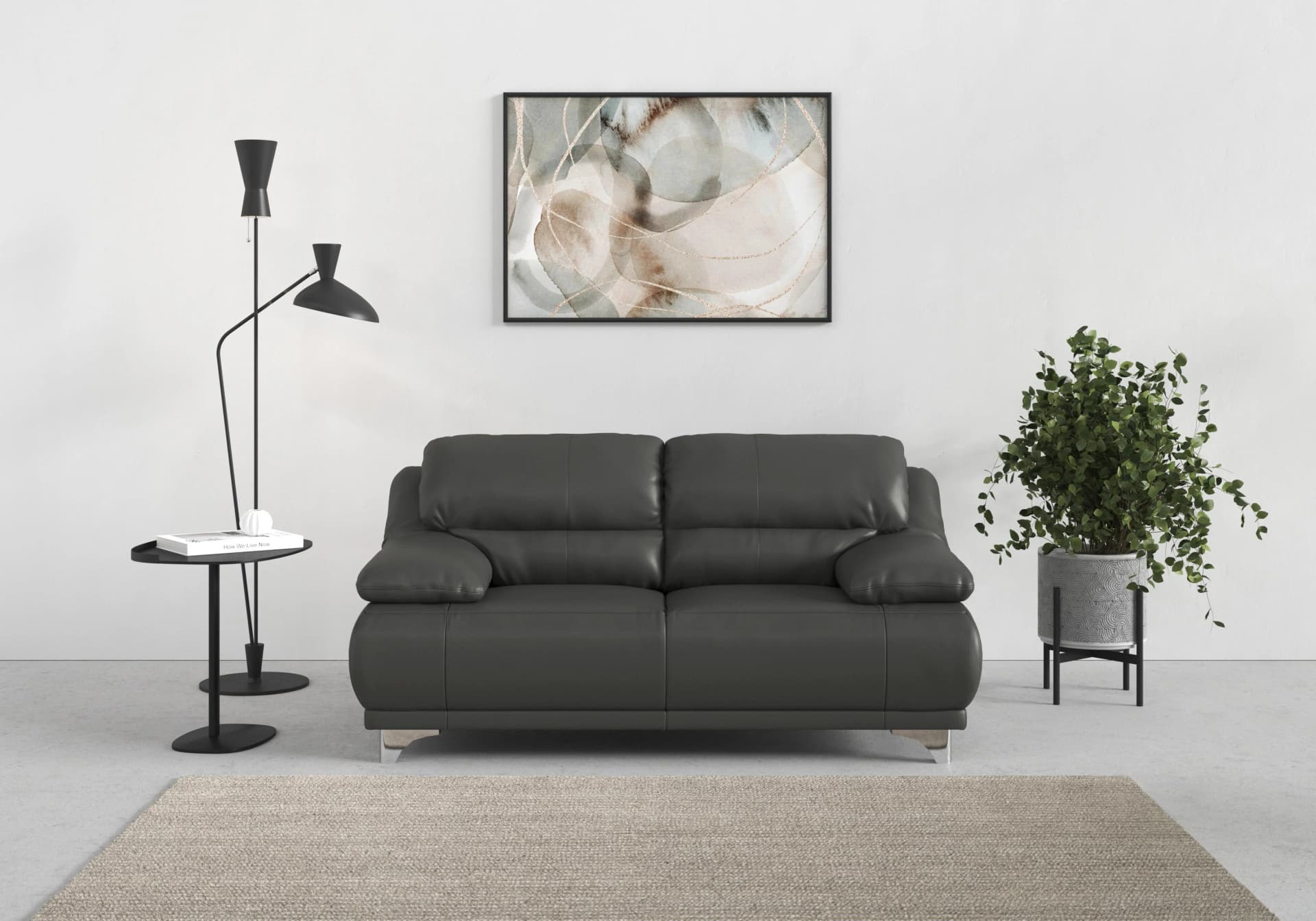 COTTA 2-Sitzer Sofa Maranello Grau Kunstleder