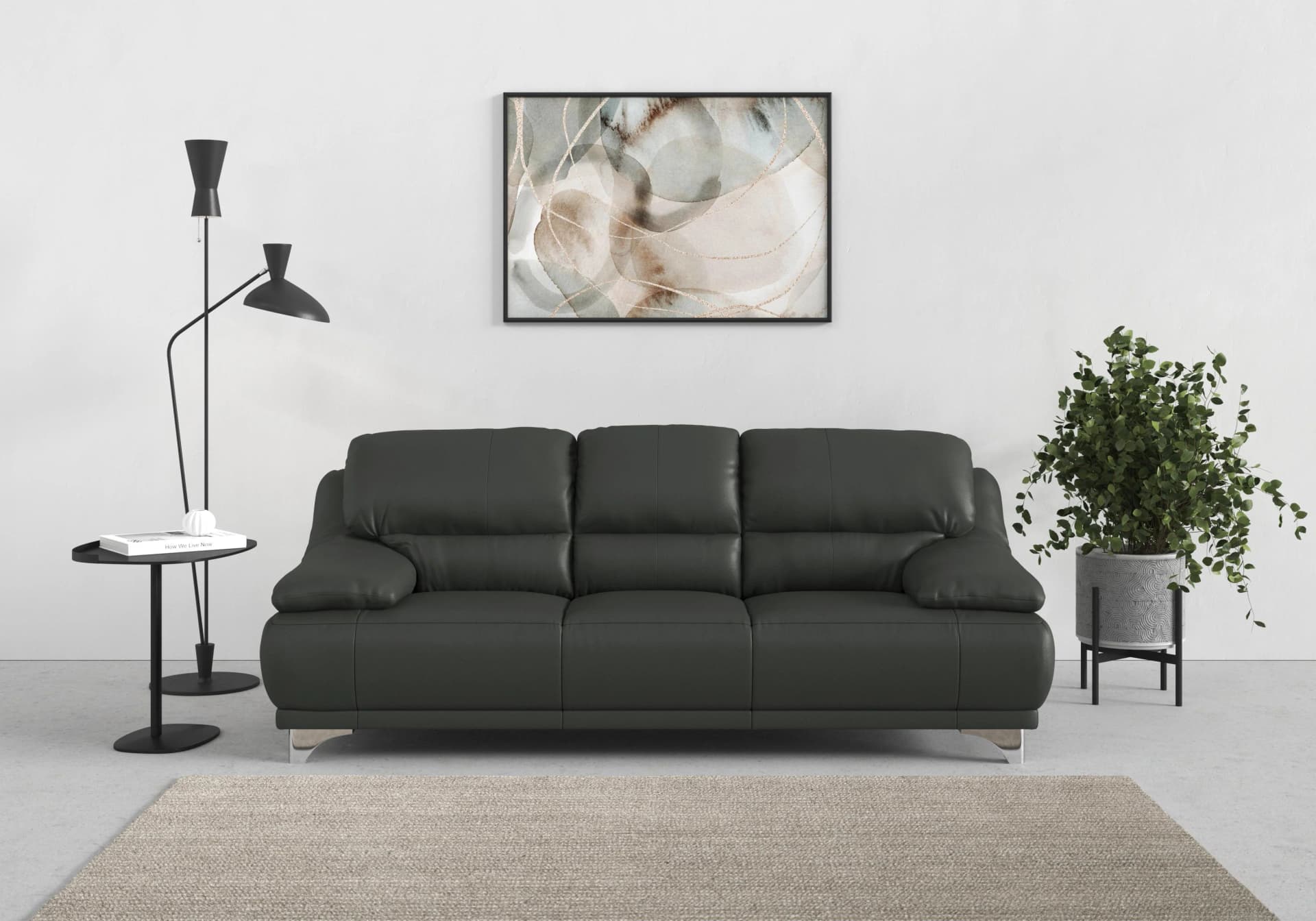 COTTA Sofa Maranello 3-Sitzer Echtleder Fango