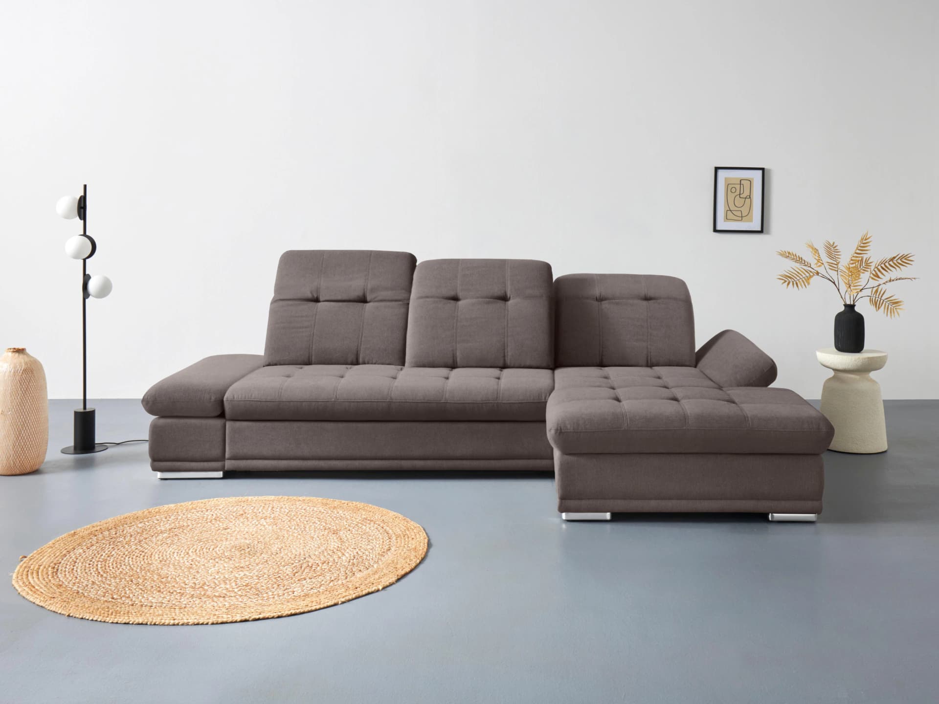 COTTA Ecksofa Holiday L-Form mit Verstellfunktionen und Bettfunktion