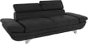 COTTA Enterprise 3-Sitzer Sofa Schwarz mit Arm- und Kopfteilverstellung Bild 2