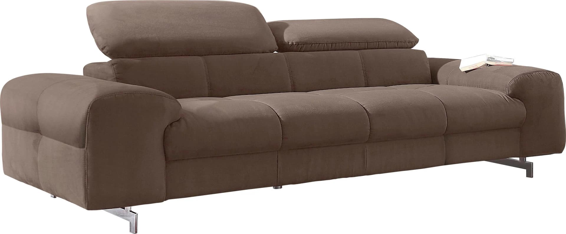 COTTA 3-Sitzer Sofa Chef Braun mit Kopfteilverstellung