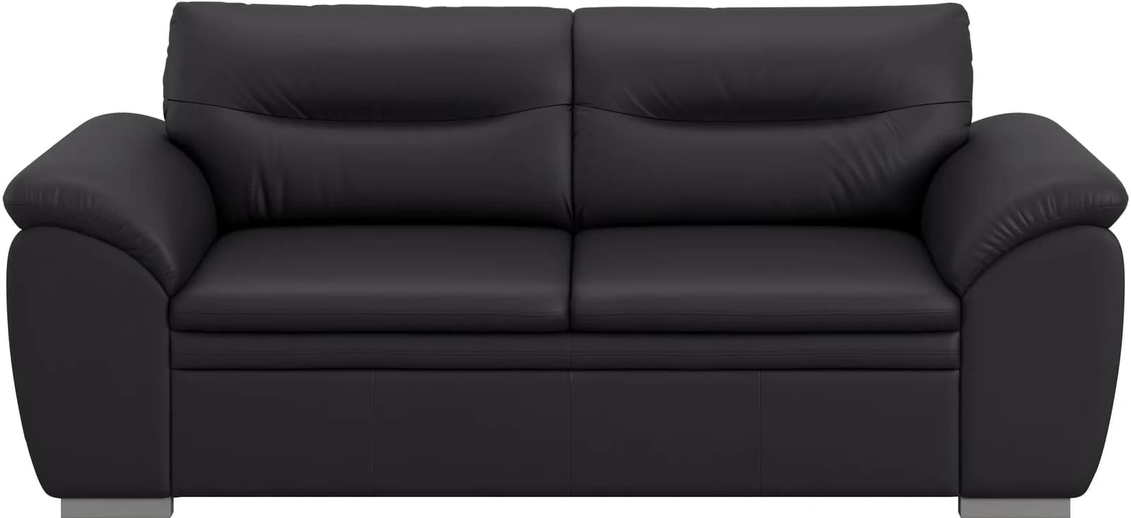 COTTA Leandra 2,5-Sitzer Sofa Schwarz Leder Microfaser